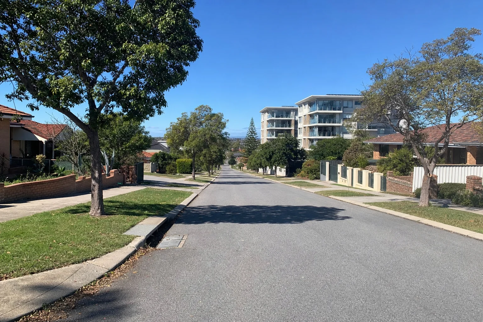 Cockburn area street with established and newer homes served by Frecks Plumbing & Gas