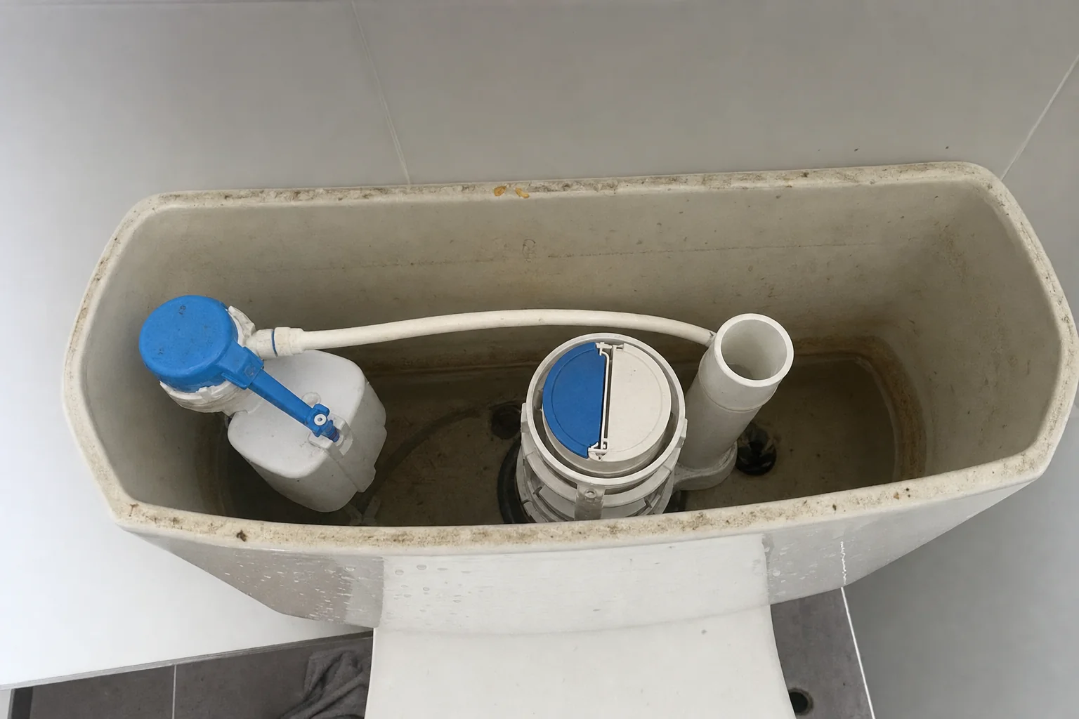 Frecks Plumbing & Gas repairing a toilet cistern mechanism in a Perth home
